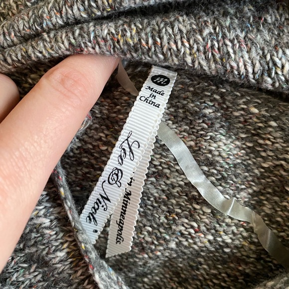 Leo & Nicole Cowl Neck Poncho Sweater - Picture 2 of 4